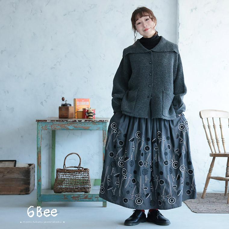 soulberry（ソウルベリー） 6Bee 草花ワルツの刺繍スカート レディース