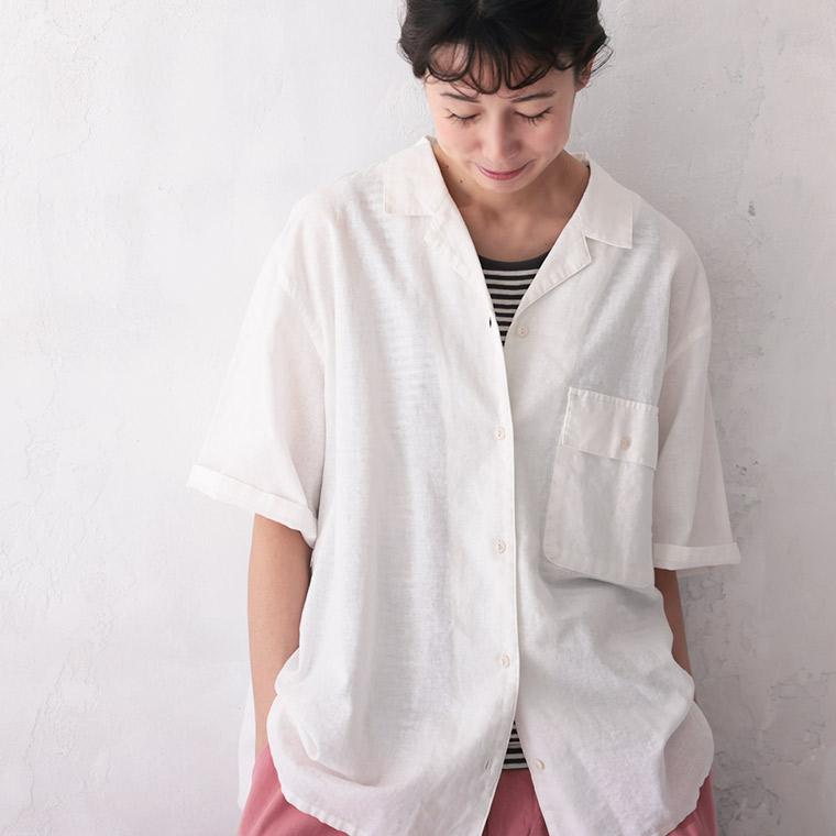 O.W.N みず玉とチェックのブラウス レディース シャツ 半袖 5分袖 五分