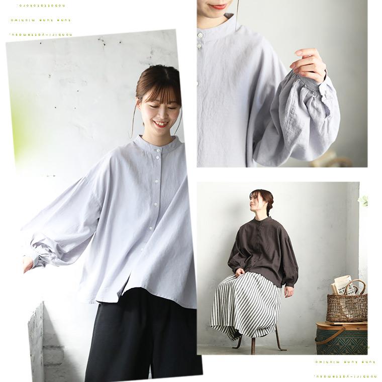 スタンドカラー 長袖ブラウス ぼわん袖 パフスリーブ 起毛ブラウス 黒 2XL スタンドカラー 長袖ブラウス ぼわん袖 パフスリーブ 起毛