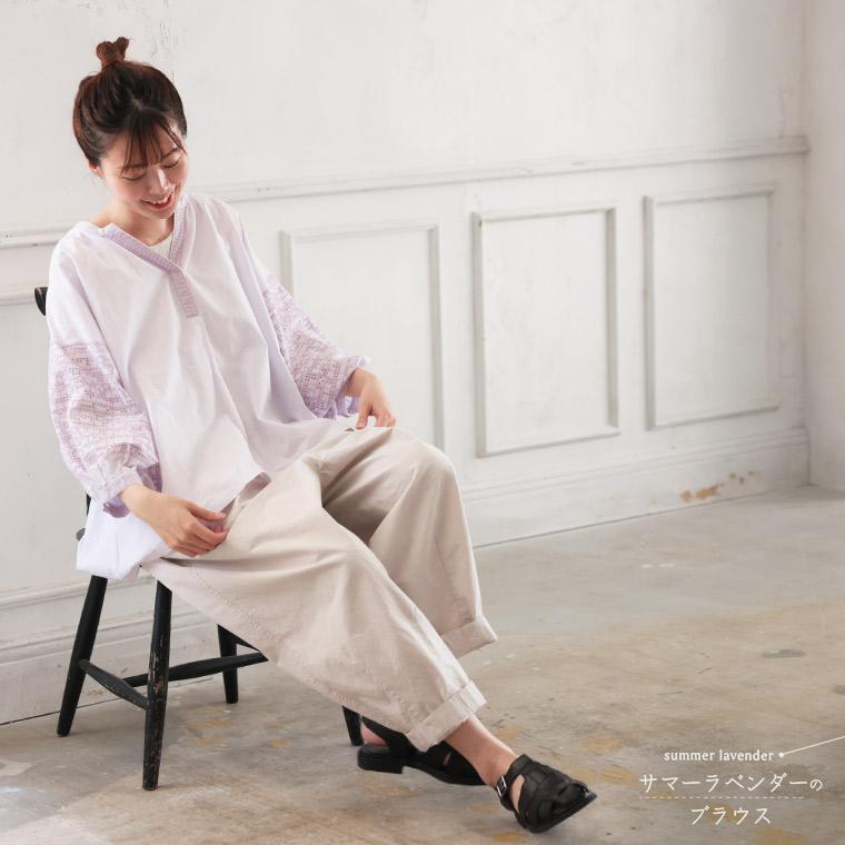 soulberry あしたのふく サマーラベンダーのブラウス レディース
