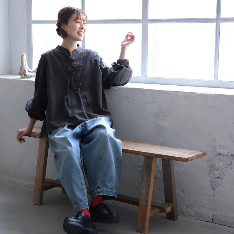 【スミクロ】B2791 ヴィンテージシャツブラウス soulberry（ソウルベリー） 【ついに再入荷！】はちみつ堂 スミクロの