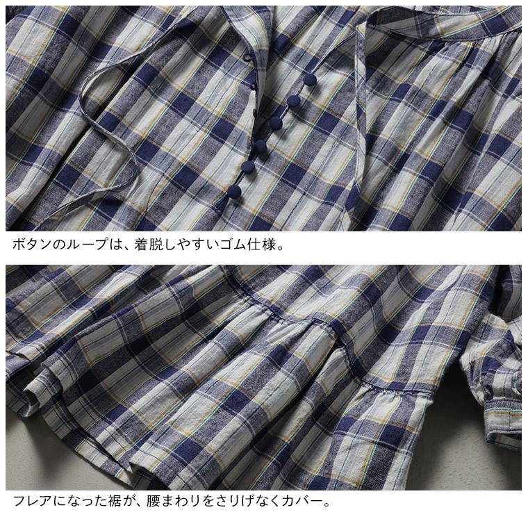 soulberry（ソウルベリー） はちみつ堂 朝顔チェックのブラウス