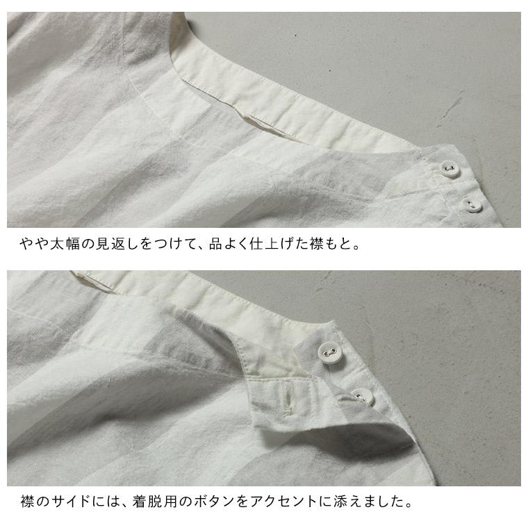 O.W.N 淡く爽やかなドルマンのプルオーバー レディース ブラウス 7分袖 七分袖 ドルマンスリーブ ストライプ 麻混 リネン混 トップスの画像