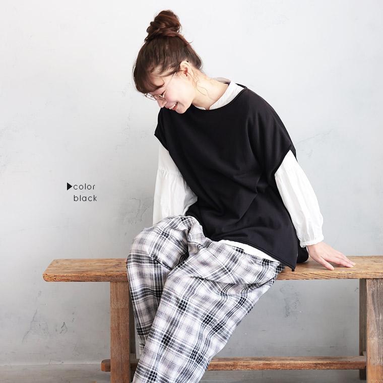 【ついに再入荷！】あたりまえベスト レディース プルオーバー ノースリーブ フレンチスリーブ 綿 コットン トップス | soulberry | 04