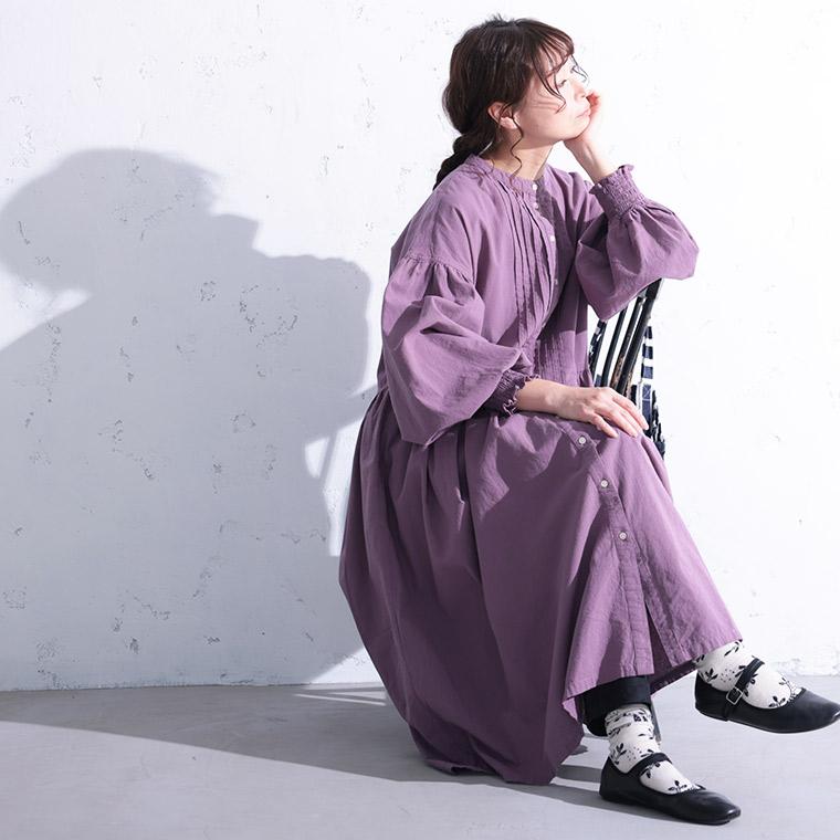 【ついに再入荷！】RaKMACKA(レックマッカ) ポプリのワンピース レディース ロング フレア Aライン バルーンスリーブ パフスリーブ ノーカラーの画像
