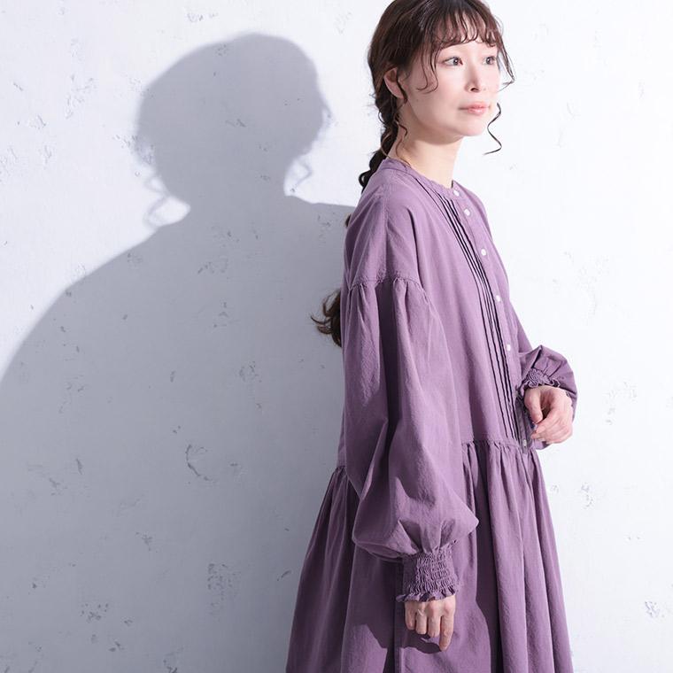 【ついに再入荷！】RaKMACKA(レックマッカ) ポプリのワンピース レディース ロング フレア Aライン バルーンスリーブ パフスリーブ ノーカラーの画像
