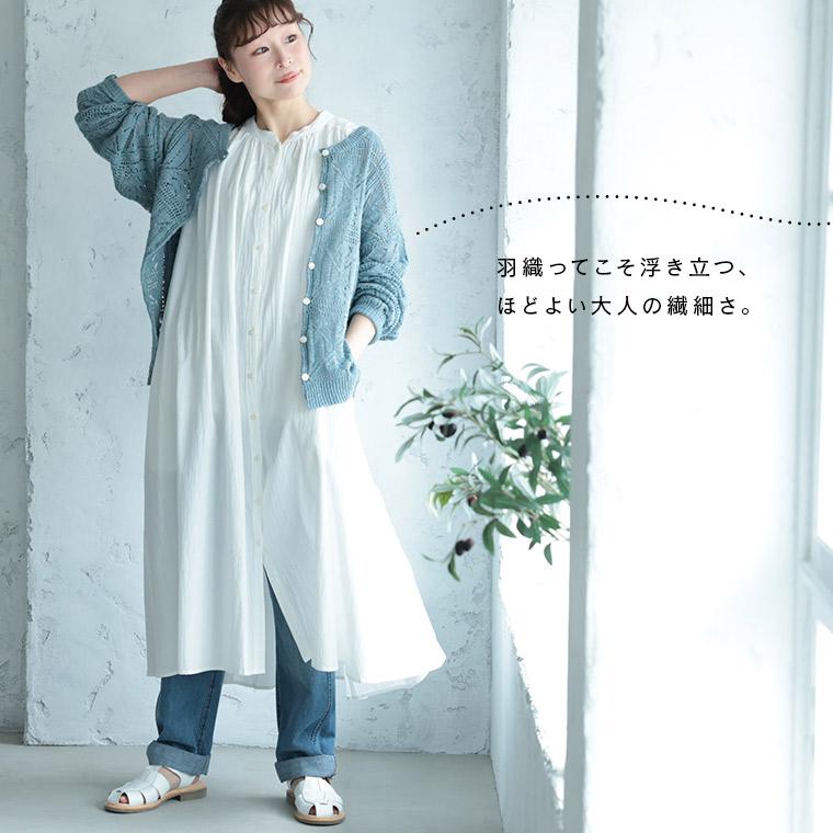 羽織りのなかに着たい！ギャザーな袖なしワンピース レディース ロング フレア Aライン ノースリーブ 綿 コットンの画像