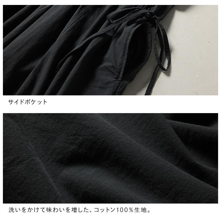袖あり！なノースリのなみなみタックワンピース レディース ロング フレア Aライン ノースリーブ フレンチスリーブ 半袖 綿 コットン ピンタックの画像