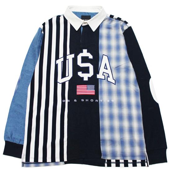 40s Amp Shorties フォーティーズ アンド ショーティーズ 長袖ラグビーシャツ ラガーシャツ Pay Out Rugby L S Shirt メンズ ストリート ブルー Xl ファッション