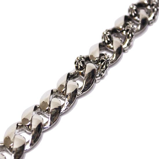 シルバー 花モチーフ ウォレットチェーンブレスレット シルバー 花モチーフ ウォレットチェーンブレスレット