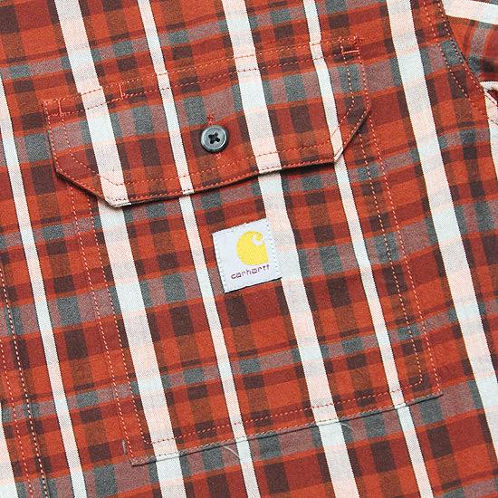 CARHARTT カーハート 半袖シャツ PLAID S/S SHIRT ストリート ワーク 定番 チェック柄 ロゴパッチ オーバーサイズシルエット TW4625 レッド系 M L XL｜soulstyle｜04