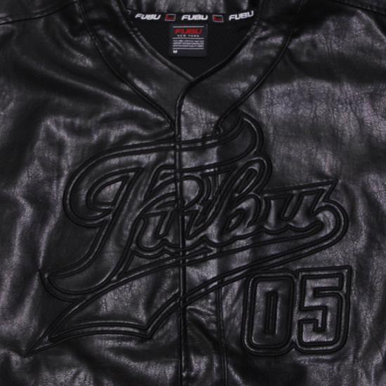 FUBU フブ フーブ PUレザー ベースボールシャツ FAUX LEATHER