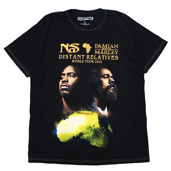 デッドストック Nas Damian Marley オフィシャルTシャツ DAMIAN MARLEY ダミアンマーリー 半袖Tシャツ DISTANT RELATIVES S/S