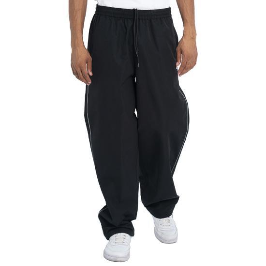 PRO CLUB プロクラブ ナイロンパンツ HEAVYWEIGHT TRACK PANTS ストリート ワイドシルエット リフレクターパイピング ロゴラバーパッチ ブラック 黒 M L XL｜soulstyle｜07