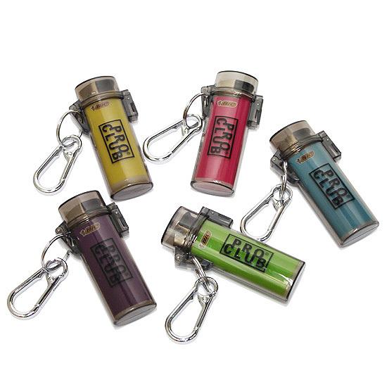 PRO CLUB プロクラブ ライターケース キーチェーン LIGHTER CASE KEYCHAIN 防水 プラスチック製 BIC カラビナ
