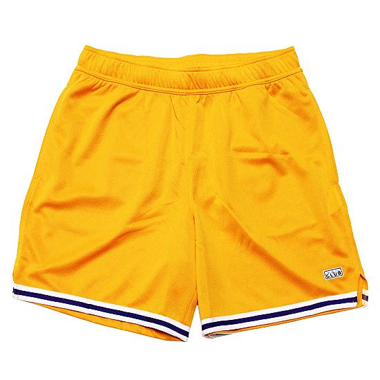 PRO CLUB プロクラブ メッシュショーツ バスケットボールショーツ PERFORMANCE BASKETBALL SHORTS ルーズシルエット ストレッチ ロゴ イエロー 黄色 L XL｜soulstyle