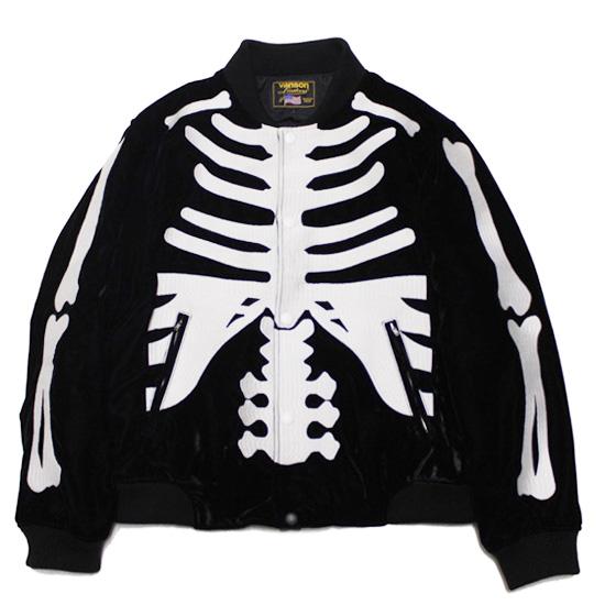 vanson ボーン刺繍ベロアジャケット XL VANSON（バンソン） ジャケット BONE VELOURS JACKET ワイドシルエット