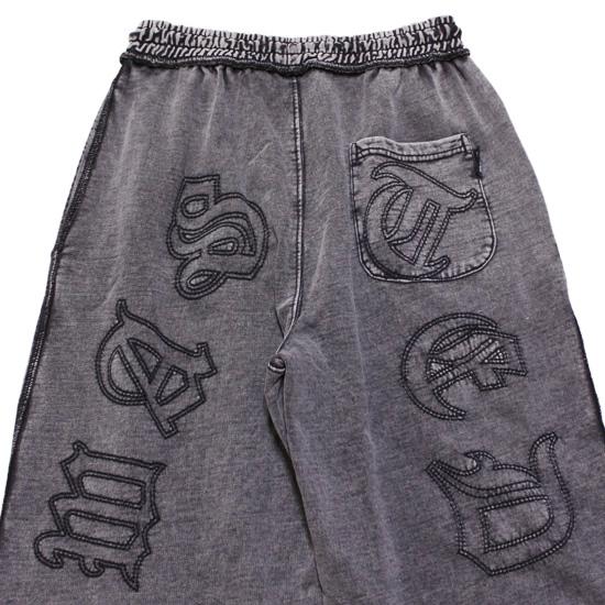 WASTED PARIS ウェステッドパリス スウェットパンツ KINGDOM CURVE FADED PANTS ストリート スケート ルーズシルエット ロゴ刺繍 裏起毛 グレー系 M L | WASTED PARIS | 05