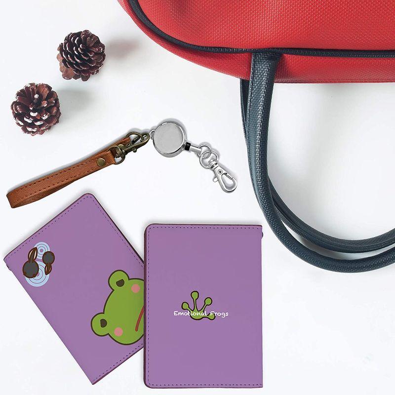 パスケース 定期入れ リール付き かわいい カエル おたまじゃくし パープル キャラ イラスト 二つ折り 中がみえない おしゃれ レディース 割引発見