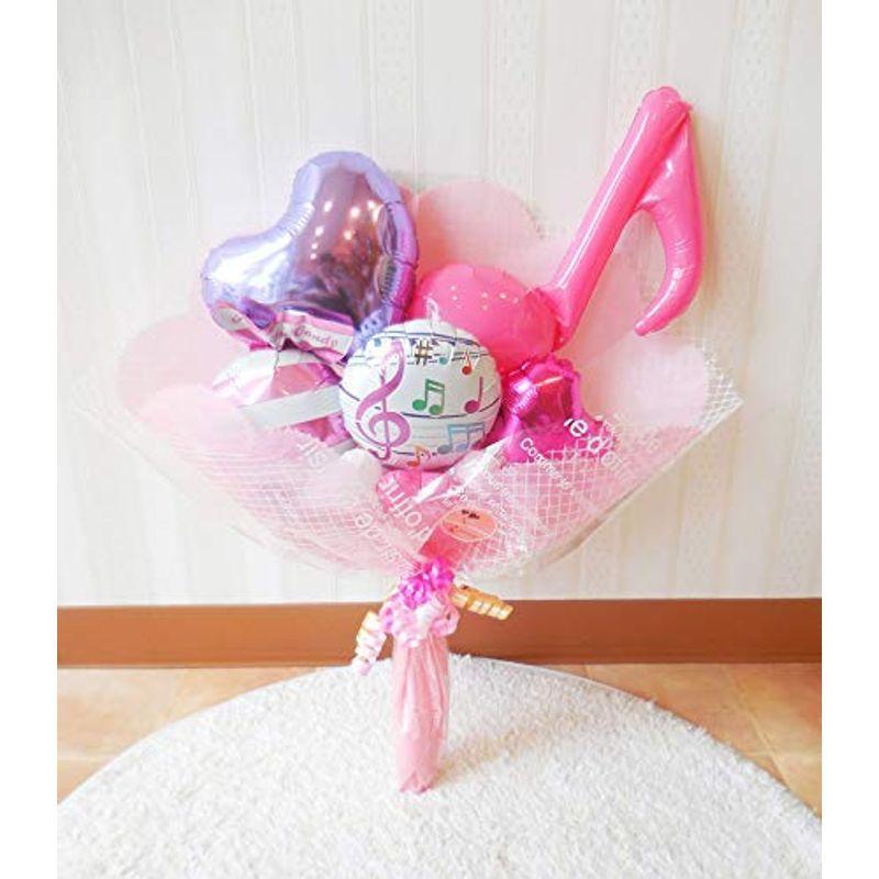 バルーンの花束ブーケ レイチェル 音符の形とキャンディのバルーンがキュート2ヶ月以上長持ち 2 ピンクラベンダー Pm Ssp Ma Gov Br