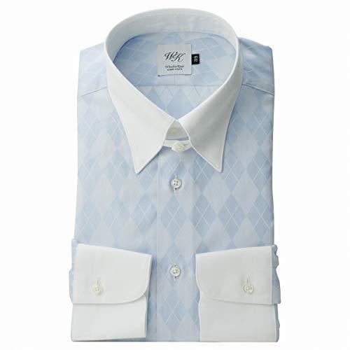 無料配達 サックスブルー クレリック タブカラー WindsorKnot [ウィンザーノット] 日本製 M(39-83) ドレスシャツ 細身 綿100% 半袖