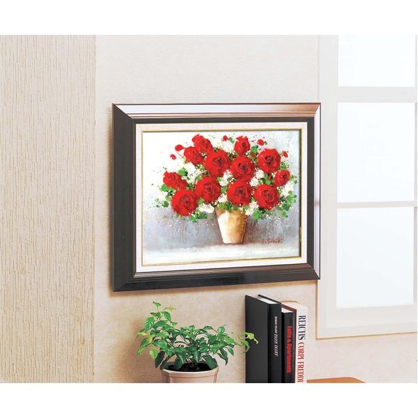 セール＊薔薇の油絵　額つき 中山扇 バラ 薔薇 油絵 額43x38 絵画 /046538 アート | LINE