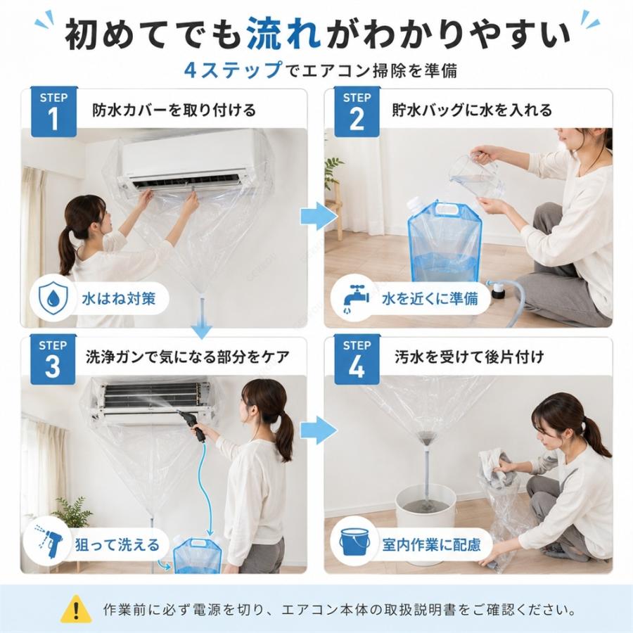 エアコン掃除セット 【2026新発想】 エアコン洗浄セット キット