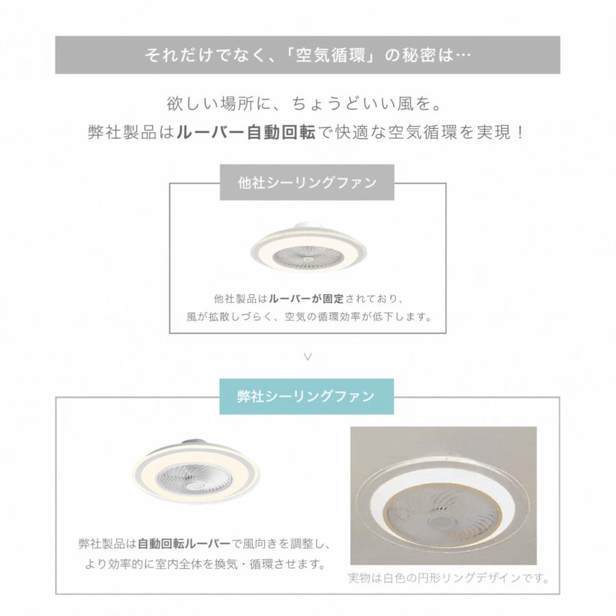 シーリングファンライト シーリングファン LED 調光調色 DCモーター