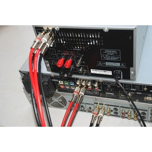 モガミ（ MOGAMI 2534 ）赤 RCAオーディオケーブル 3.0ft (92cm) 赤白