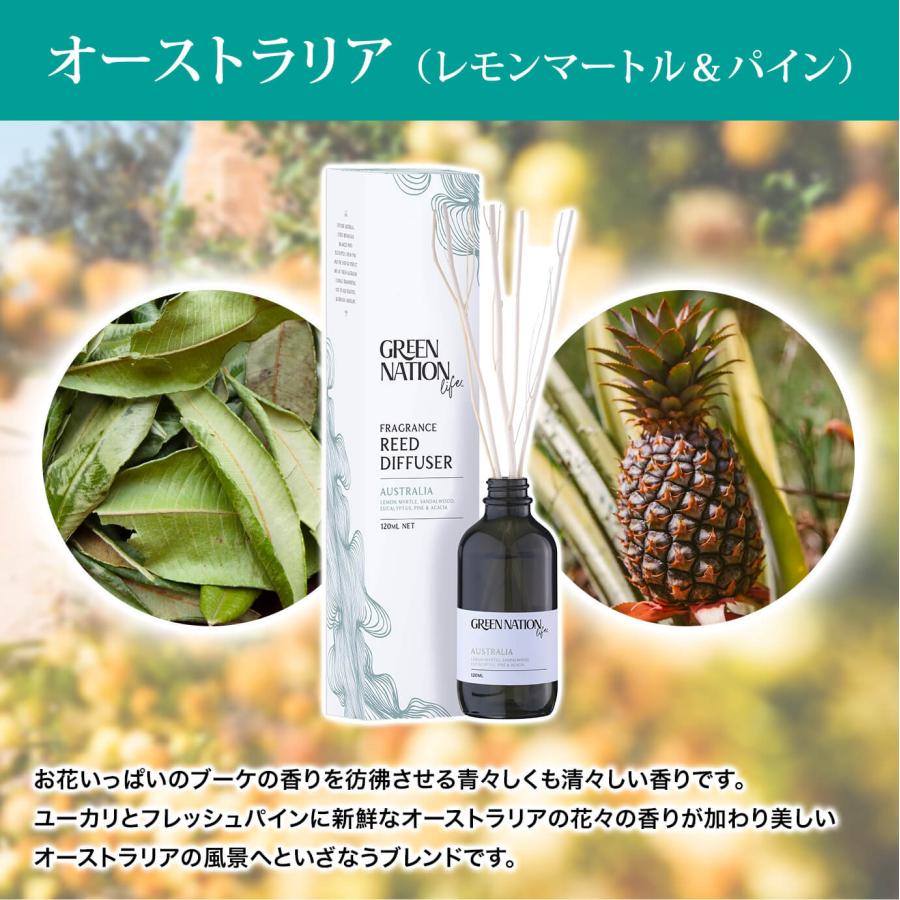 GREEN NATION リードディフュザー 120ml 芳香剤 匂い 香り エッセンシャルオイル アロマ ディフューザー : 上質のギフト ...