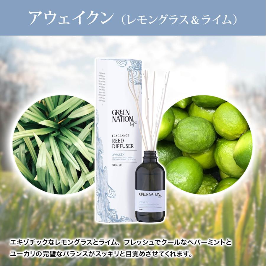 ＜SALE＞GREEN NATION リードディフュザー 120ml 芳香剤 匂い 香り エッセンシャルオイル アロマ ディフューザー ...