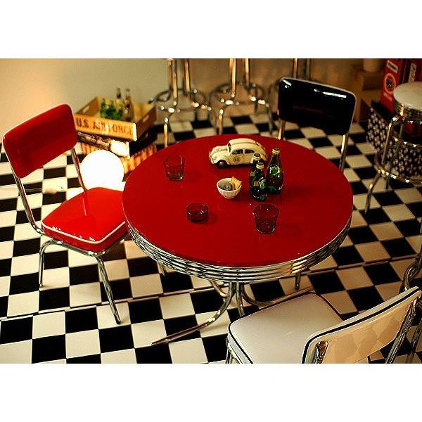 T-グロス 丸型ダイニングテーブル 50'S アメリカン レトロ WH/RD T-グロス 丸型ダイニングテーブル 50'S アメリカン レトロ WH/RD