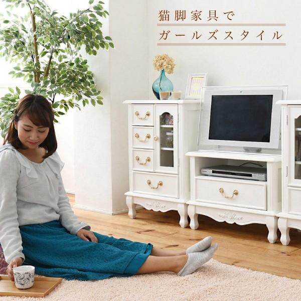 姫系 キャッツプリンセス duo テレビ台 幅60 メルヘン 家具 猫足 