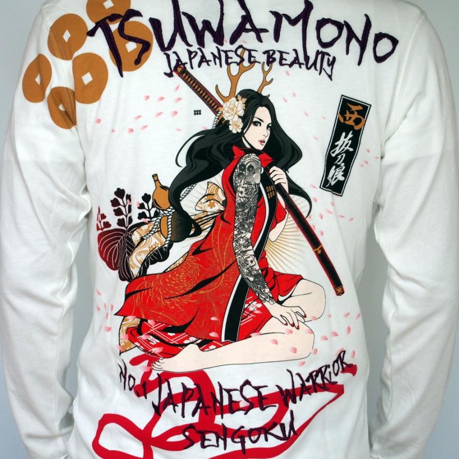 抜刀娘 在庫処分セール品返品不可 和柄Tシャツ 長袖Tシャツ アメカジ 