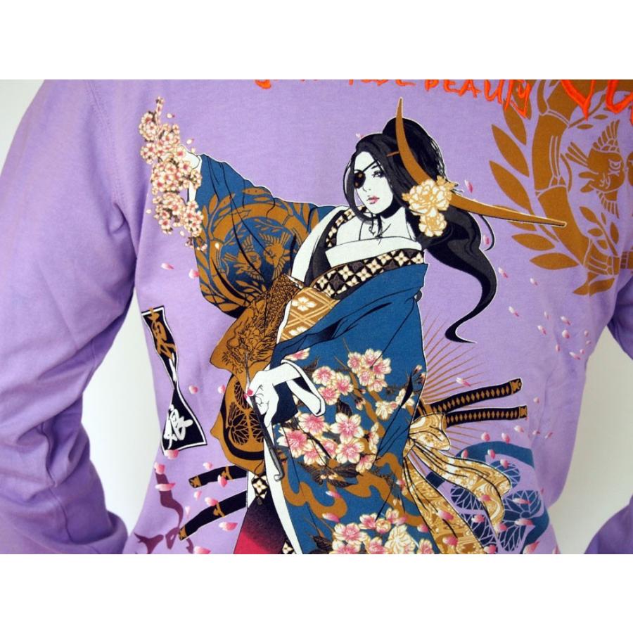 抜刀娘　　シャツ　　長袖 抜刀娘 在庫処分セール品返品不可 和柄Tシャツ 長袖Tシャツ アメカジ