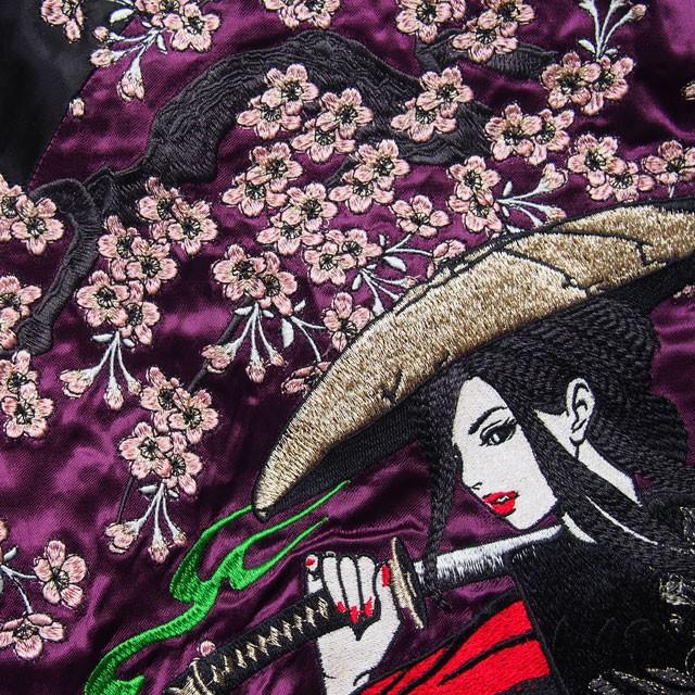 抜刀娘 スカジャン メンズ レディース 妃那 木枯らし sj 刺繍 抜刀娘 スカジャン メンズ レディース 妃那 木枯らし sj 刺繍