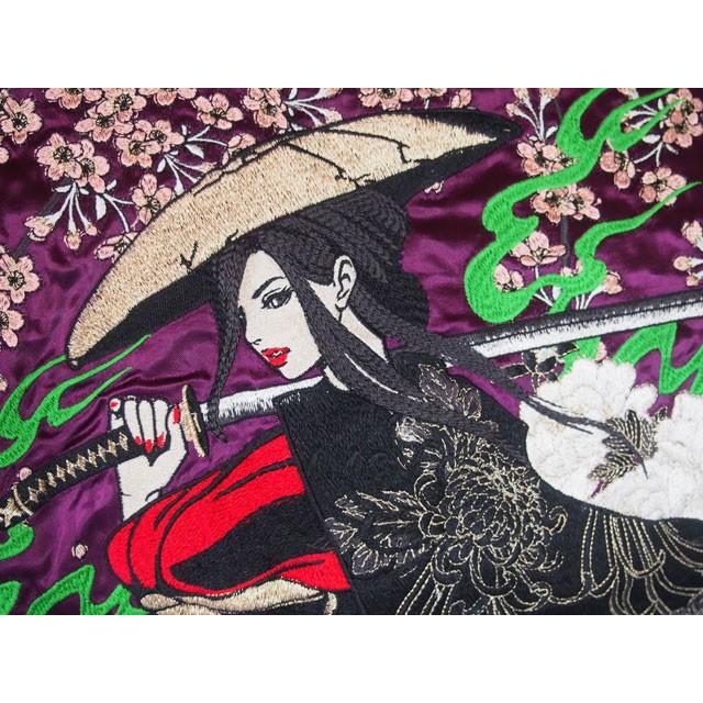 抜刀娘 スカジャン メンズ レディース 妃那 木枯らし sj 刺繍 抜刀娘 スカジャン メンズ レディース 妃那 木枯らし sj 刺繍