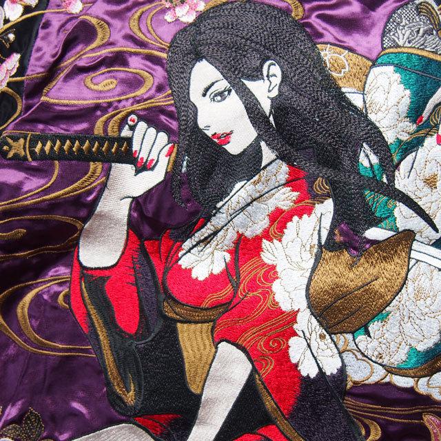 抜刀娘 スカジャン 妃那×凛 sj 刺繍 リバーシブル”桜” 和柄 抜刀娘 スカジャン 妃那×凛 sj 刺繍 リバーシブル”桜” 和柄