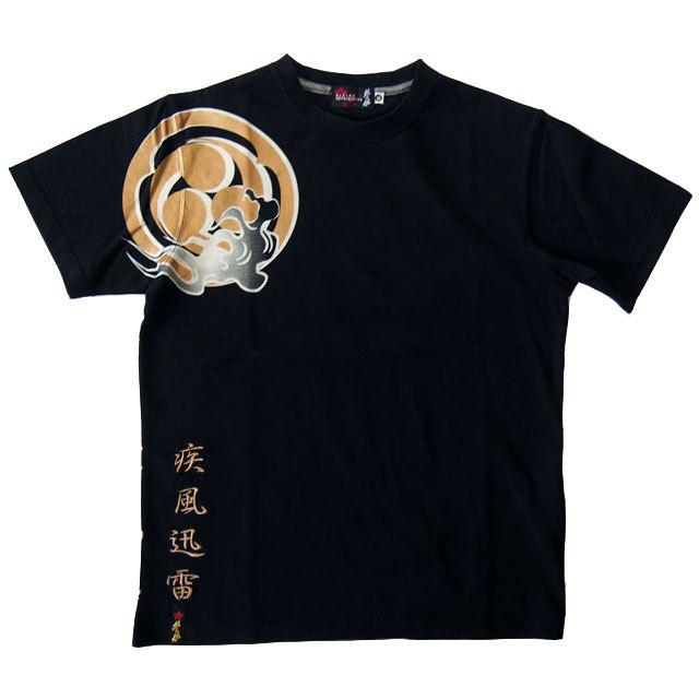 抜刀娘 葵 雷神Tee 半袖Tシャツ アメカジ メンズ ブラック 212046 : 和