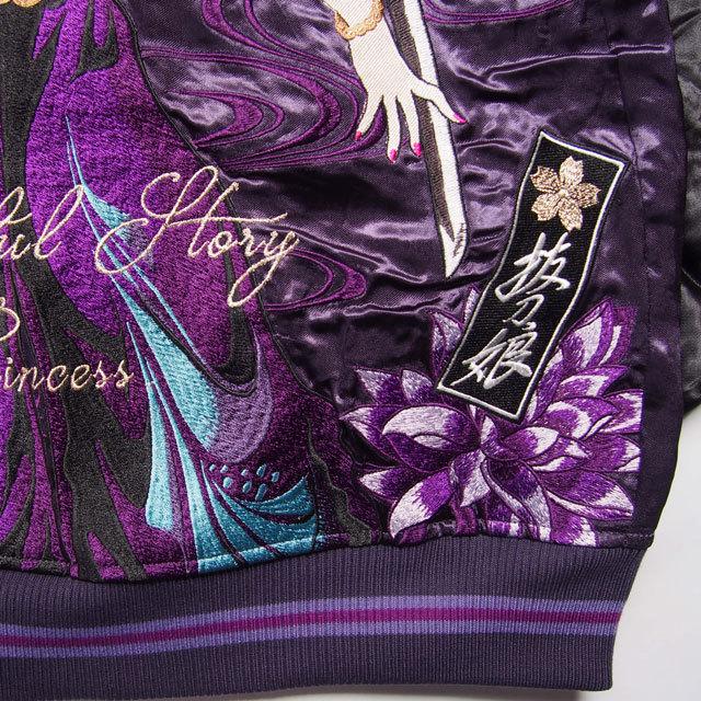 抜刀娘 凛 エンジェル スカジャンsj 刺繍 リバーシブル 和柄 抜刀娘 凛 エンジェル スカジャンsj 刺繍 リバーシブル 和柄