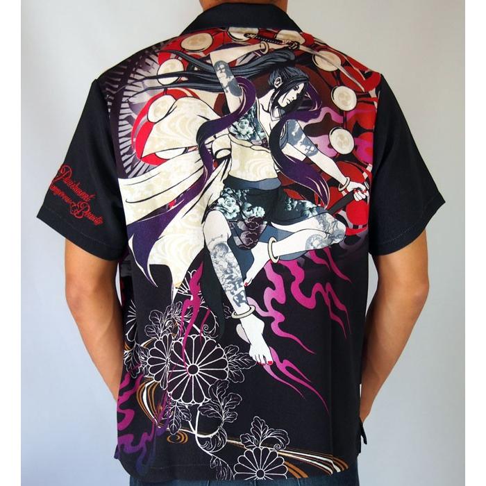 抜刀娘 アロハシャツ 穂乃花 結愛 風神雷神アロハ メンズ ブラック 28 Btmas28 和柄アイテムshop創作雑貨小都 通販 Yahoo ショッピング