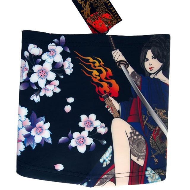 抜刀娘 和柄 ネックウォーマー 防寒 妃那 凛 インクジェッ