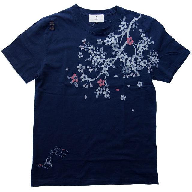 KARA　スンヨン　Tシャツ　紺色　メンズXL　ネイビー　誕生日記念 和柄tシャツ お花見 桜 和柄 Tシャツ メンズ レディース