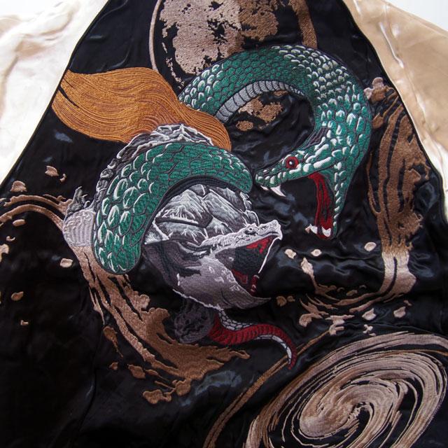 スカジャン メンズ 絡繰魂 粋 四神 青龍 玄武 刺繍スカジャン スカジャン メンズ 絡繰魂 粋 四神 青龍 玄武 刺繍スカジャン