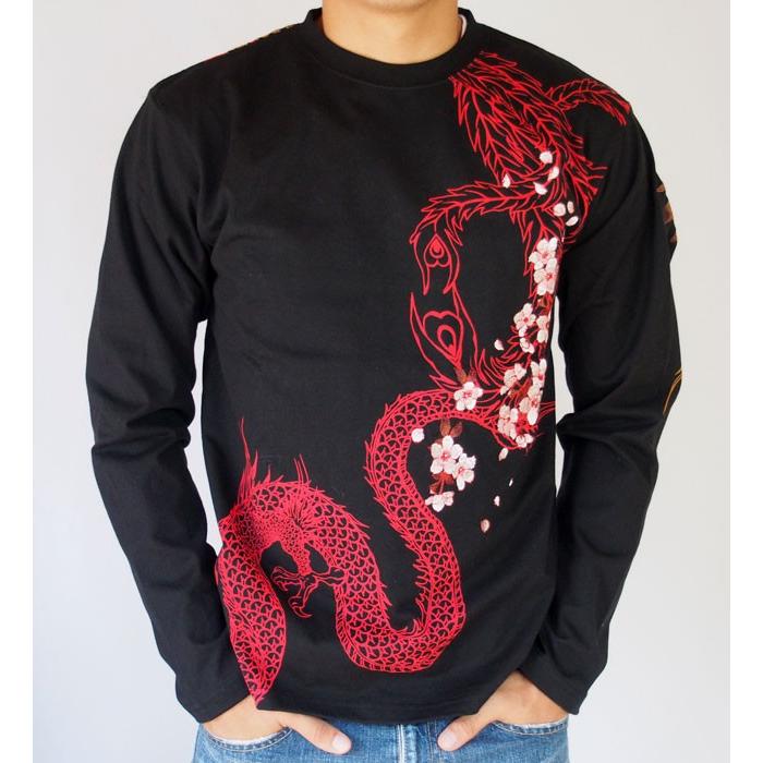 絡繰魂 和柄tシャツ 【絡繰魂】鳳凰龍の舞 梟Tシャツ ロンT 絡繰魂 和柄tシャツ 【絡繰魂】鳳凰龍の舞 梟Tシャツ ロンT