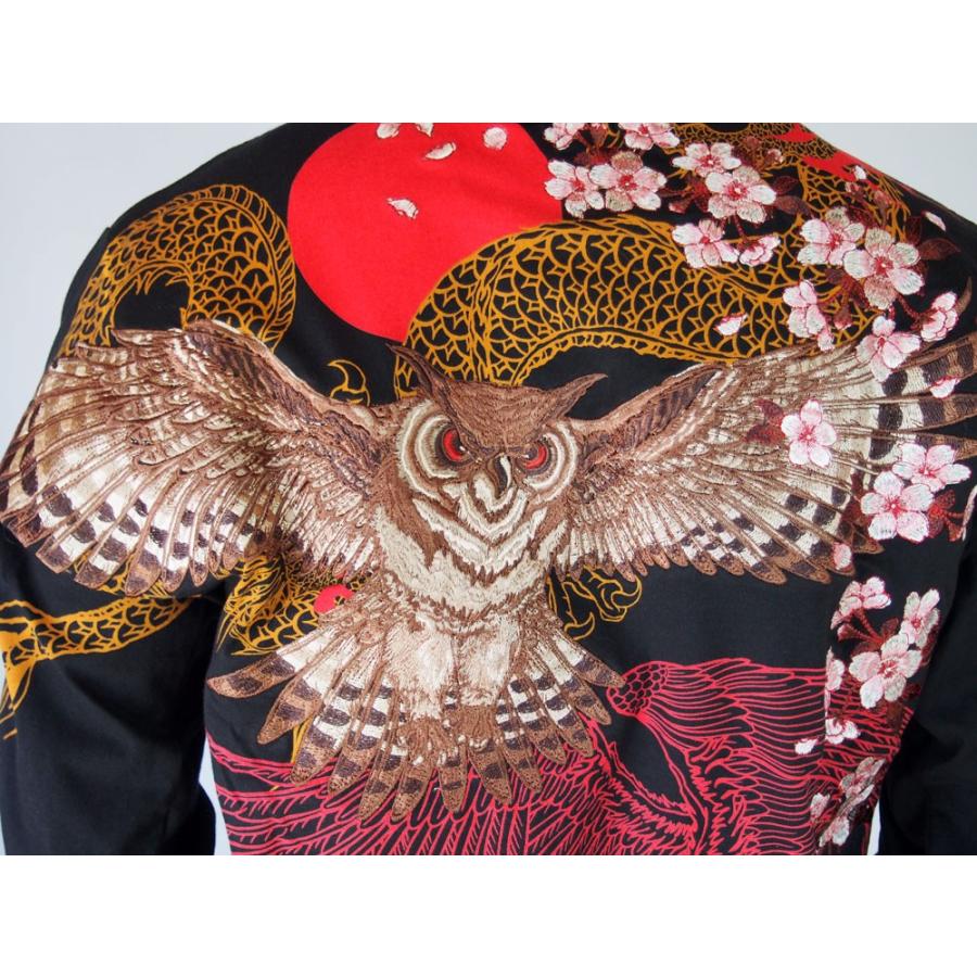 絡繰魂 和柄tシャツ 【絡繰魂】鳳凰龍の舞 梟Tシャツ ロンT 絡繰魂 和柄tシャツ 【絡繰魂】鳳凰龍の舞 梟Tシャツ ロンT