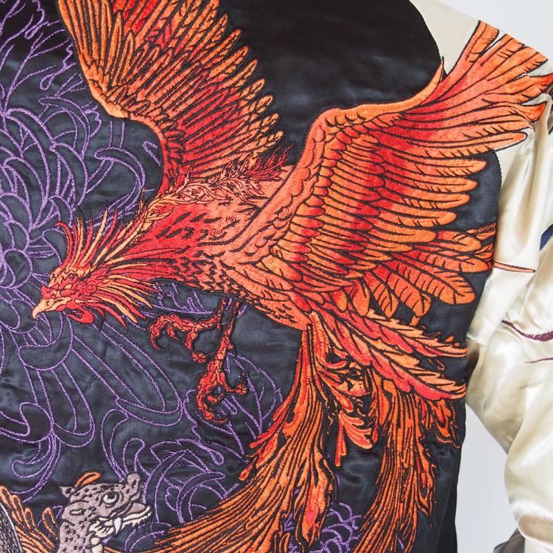 スカジャン メンズ レディース 絡繰魂 四神 刺繍 リバーシブル スカジャン メンズ レディース 絡繰魂 四神 刺繍 リバーシブル