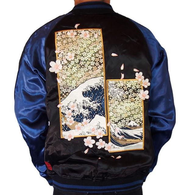 絡繰魂 スカジャン メンズ レディース 浮世絵 北斎金襴 絡繰魂 スカジャン メンズ レディース 浮世絵 北斎金襴