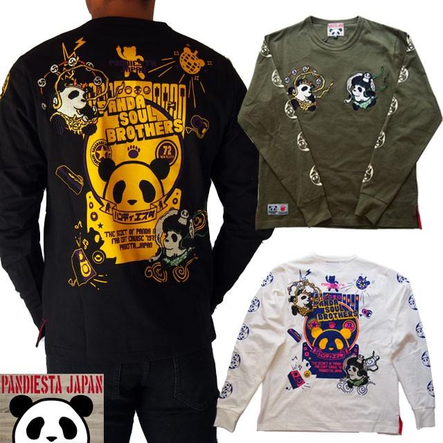 PANDIESTA JAPAN 和柄Tシャツ 長袖 tシャツ 風雷神ソウルロンT PANDIESTA JAPAN 和柄Tシャツ 長袖 tシャツ 風雷神ソウルロンT