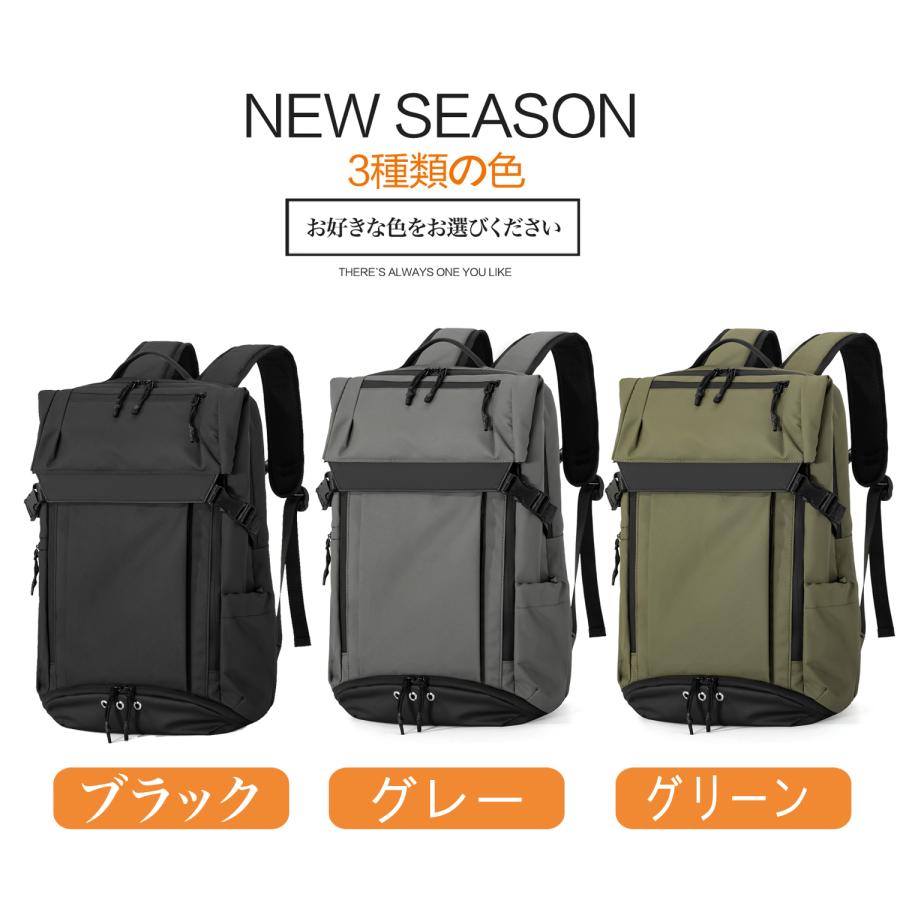 シンプル リユック 防水 撥水リュック 大容量ビジネスレジャー パック リュックサック ビジネス PC メンズ スマホ 携帯電話   15.6インチ バックパックリュックの画像